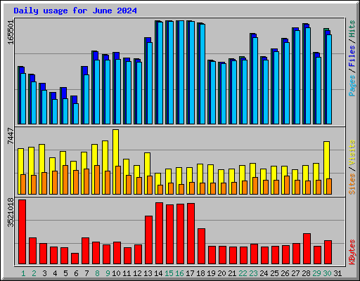 Daily usage for June 2024
