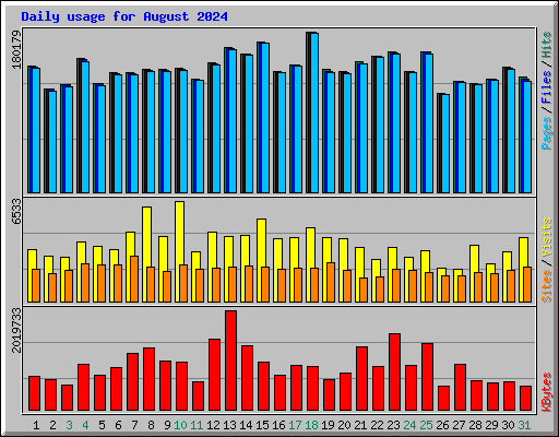 Daily usage for August 2024