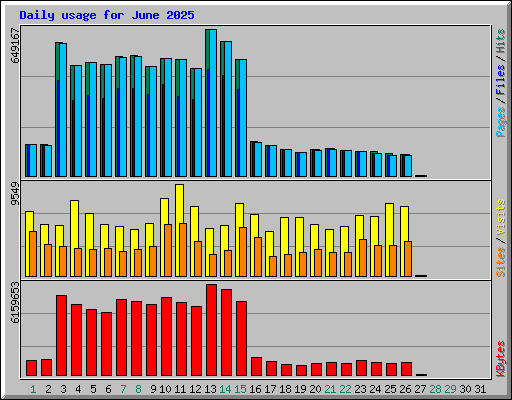 Daily usage for June 2025