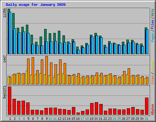 Daily usage for January 2026