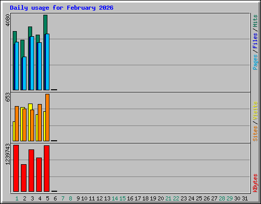 Daily usage for February 2026
