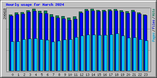 Hourly usage for March 2024